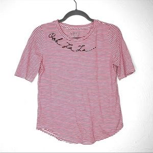 LOFT Vintage Tee Oh La La Striped T Shirt